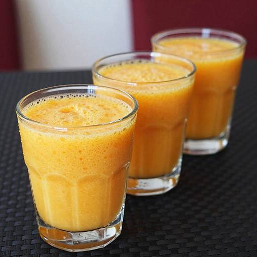 Vibrant Orange Smoothies in Glass Cups