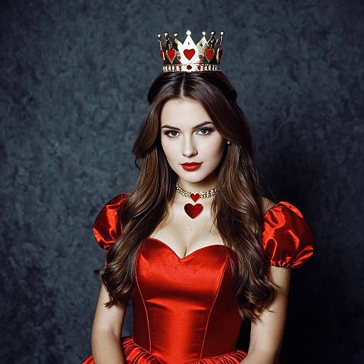 Young Woman in Queen of Hearts Costume