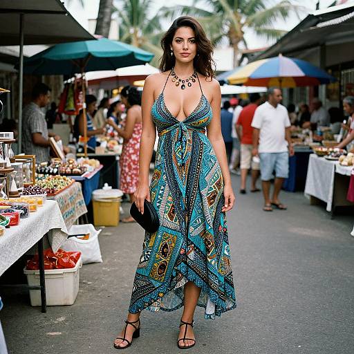 Hourglass Woman in Tropical Market Style