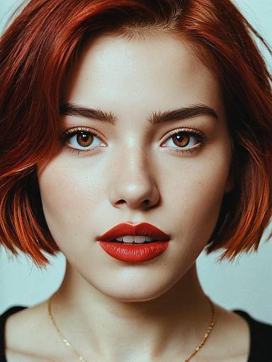 Realistic Portrait of Red-Haired Girl