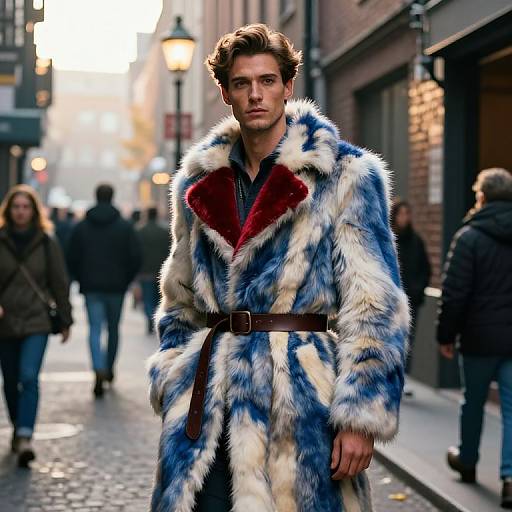 Stylish Man on Autumn City Street