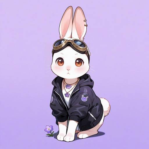 Stylish Rabbit in Dusky Mauve Attire Stylish Rabbit in Dusky Mauve Attire