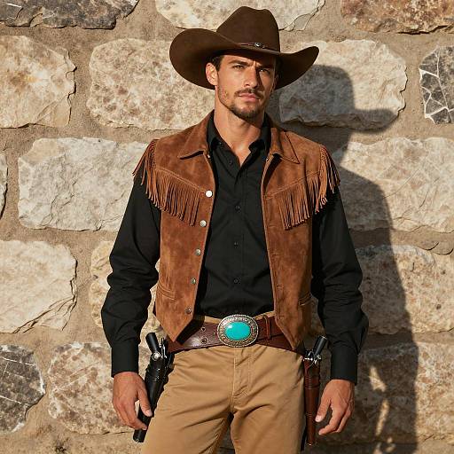 Confident Cowboy in Traditional Western Attire