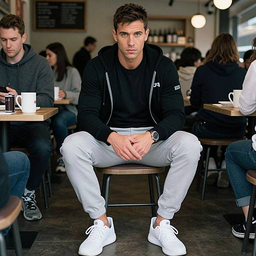 Stylish Man in Urban Cafe Scene