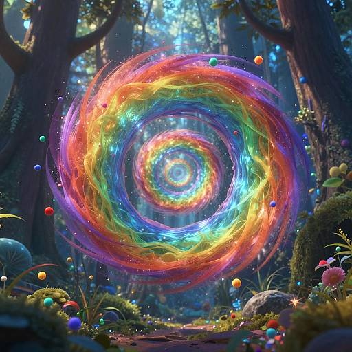 Colorful Particles in Magical Forest