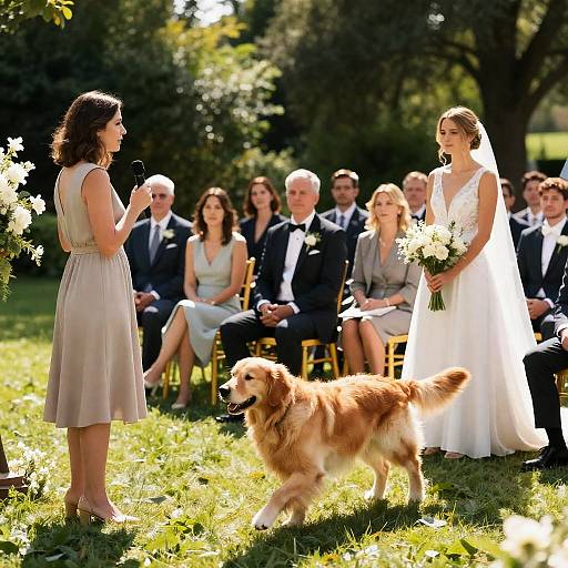 Sunny Outdoor Wedding Ceremony Scene