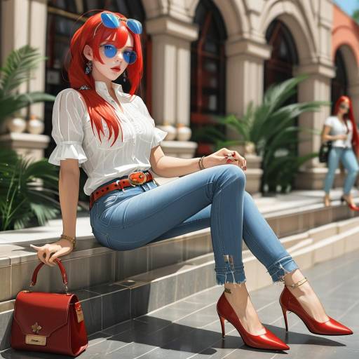 Fashionable Girl in a Blurry Background
