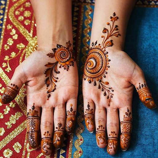 Vibrant Henna Hands Photography