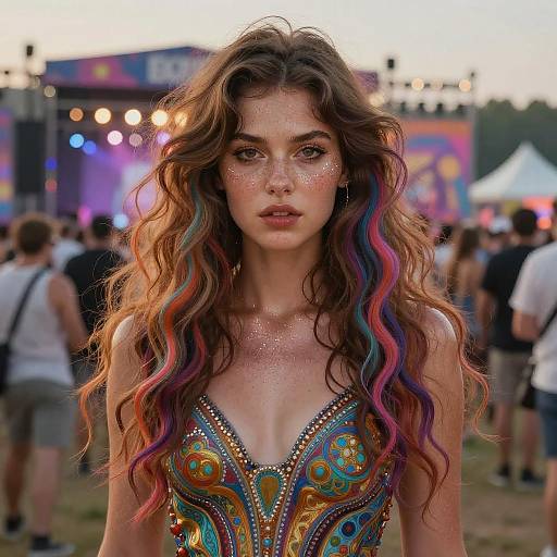 Stunning Woman at Music Festival Portrait