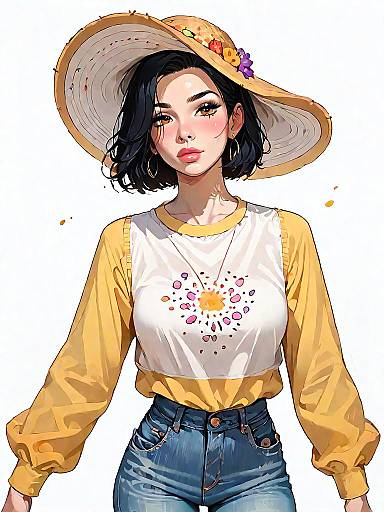 Chic Woman in Mustard Sweater Outfit