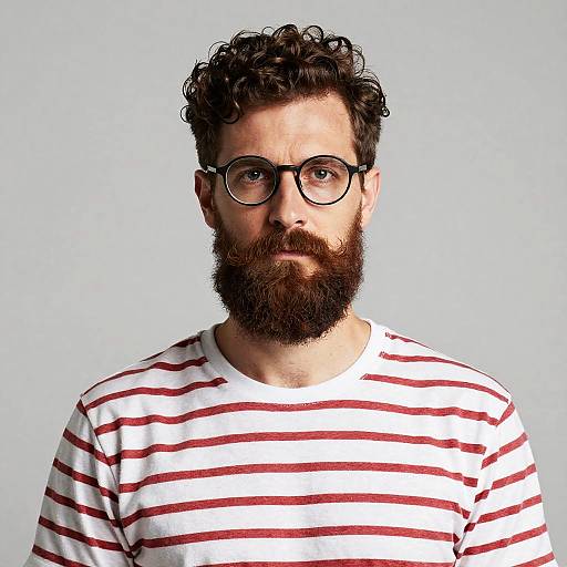 Minimalist Bearded Detective Logo