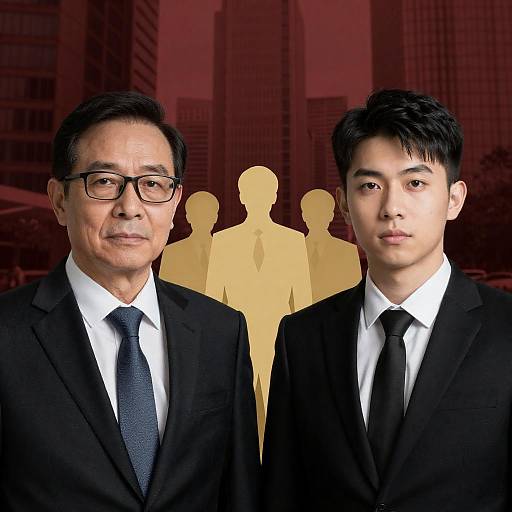 Serious Portrait of Two East Asian Men