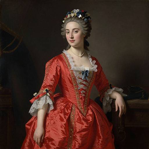 Elegant 18th-Century Woman in Oil