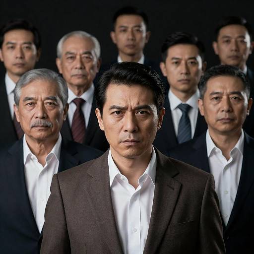 Serious Group of Men in Formal Attire