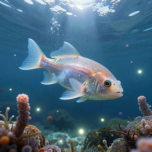 Translucent Alien Fish in Subglacial Ocean