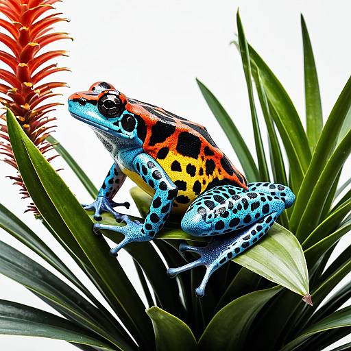 Colorful Poison Dart Frog on Bromeliad