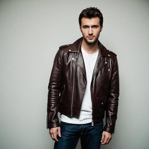 Man in Classic Leather Jacket and Jeans