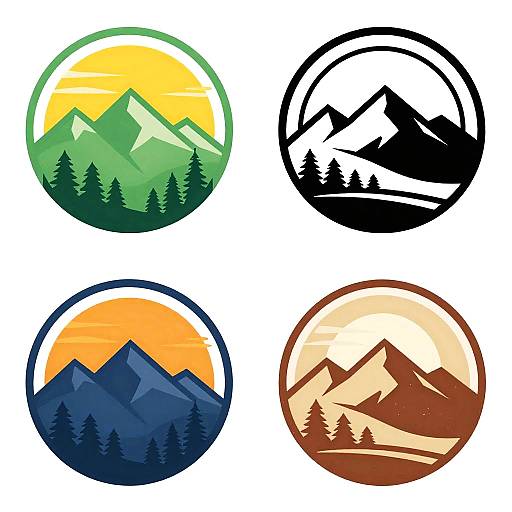 Vintage Nature-Themed Circular Logos