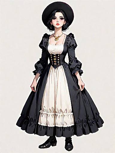 Bohemian Chic Woman in Elegant Dress