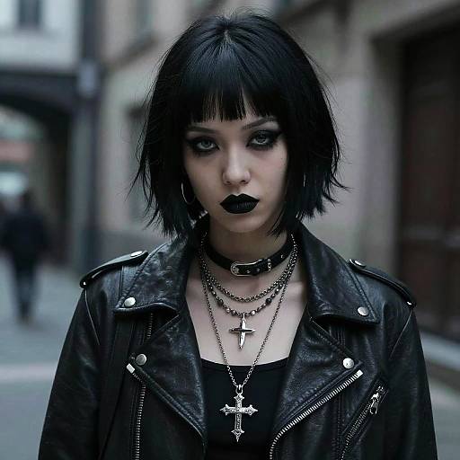 Short Hair Goth with Dramatic Style