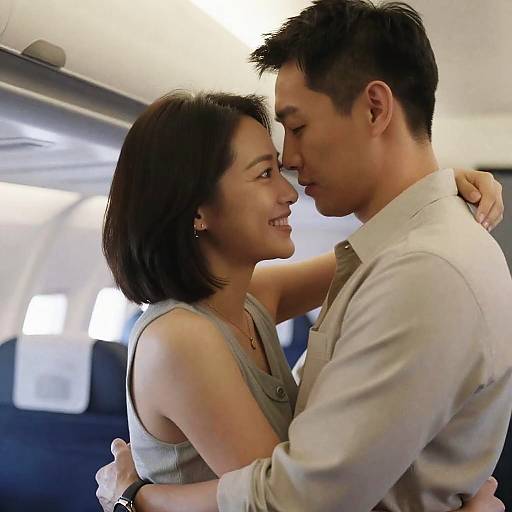 Intimate Embrace in a Plane Interior