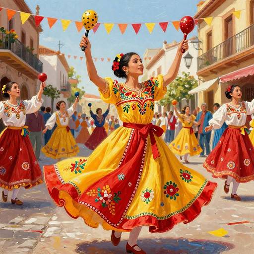 Vibrant Spanish Festival with Castanets