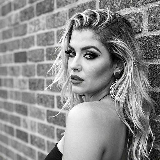 Elegant Black and White Portrait of Woman