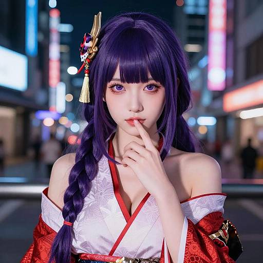 Cyberpunk Girl in Japanese Fashion