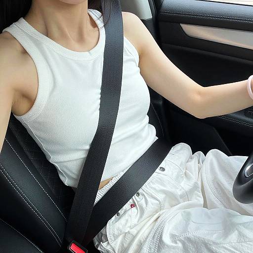 Bright Neon Car Interior Portrait