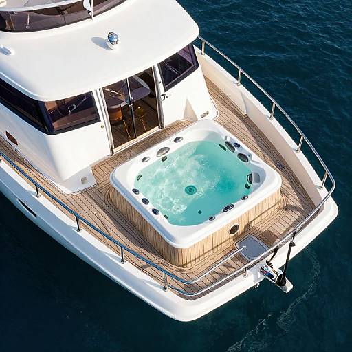 Aerial View of Yacht with Hot Tub