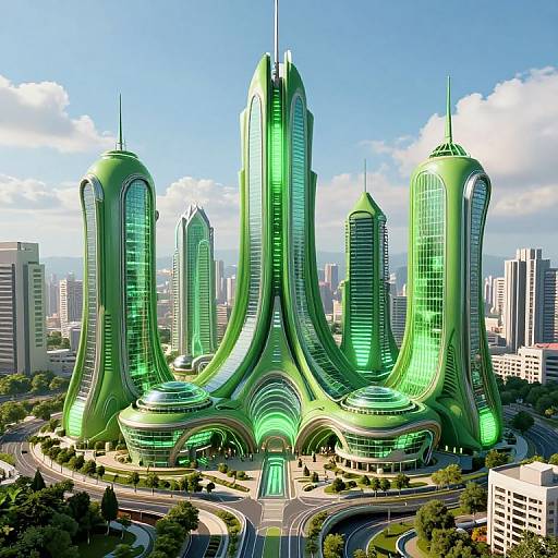 Futuristic Biomimetic Cityscape