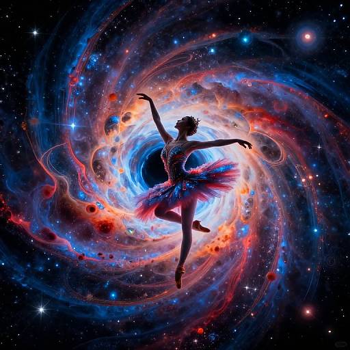 Cosmic Ballet Warrior in Space