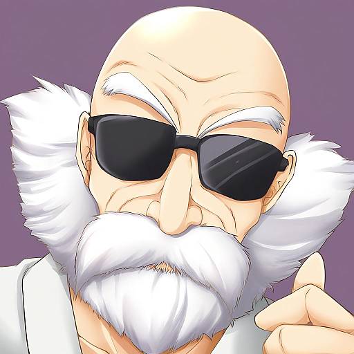 Illustration of Muten roushi, dragon ball in the style of Fukuda shuushi