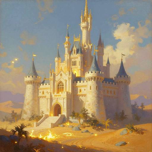 Glowing Golden Desert Castle