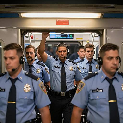 Nighttime Subway Vigilance by Police Officers