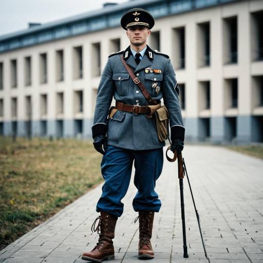 World War II German soldier uniform with rifle