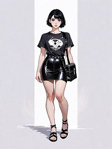 Stylish Woman in Contemporary Street Fashion