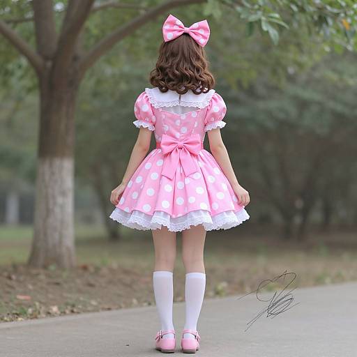 Pink Sweetheart Costume Outdoors Sketch