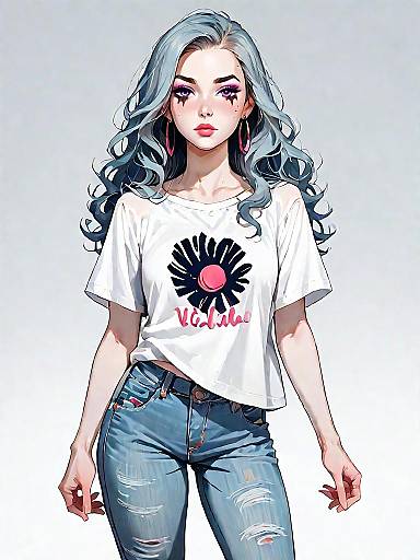 Stylish Woman in Casual Streetwear