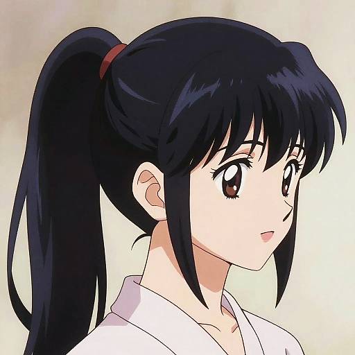 Glossy Black Anime Ponytail