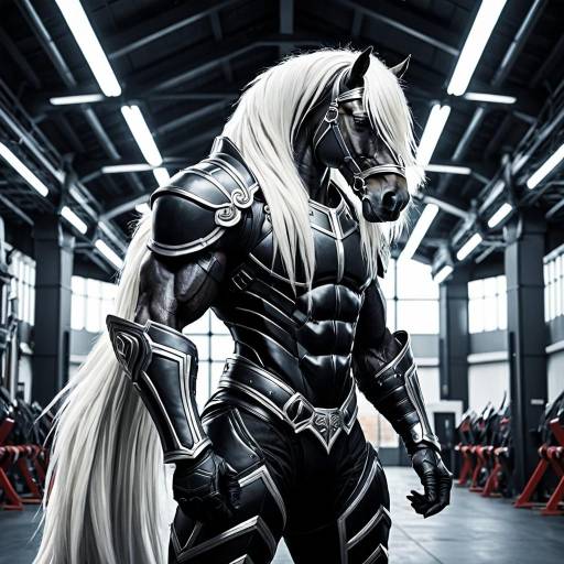 Anthro Muscular Horse in Armor