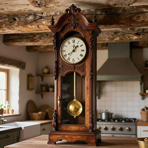 Rustic French Comtoise Clock Scene