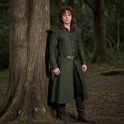 Man in Tree Costume in Forest