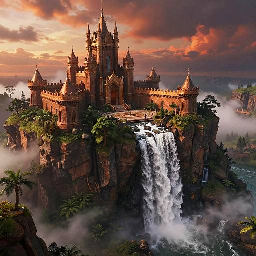 Majestic Bronze Fortress at Dusk