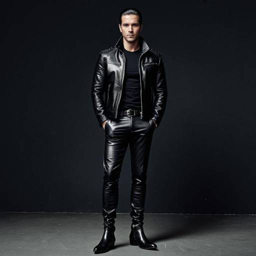 Man in Black Leather Outfit
