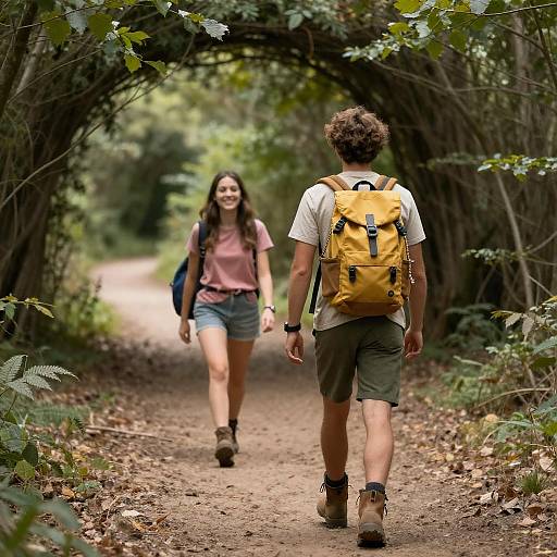 Adventurous Hike Through Forest Trail