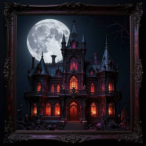 Intricate Photorealistic Vampire Mansion