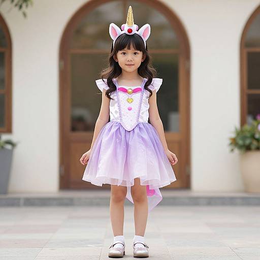 Little Girl in Unicorn Costume