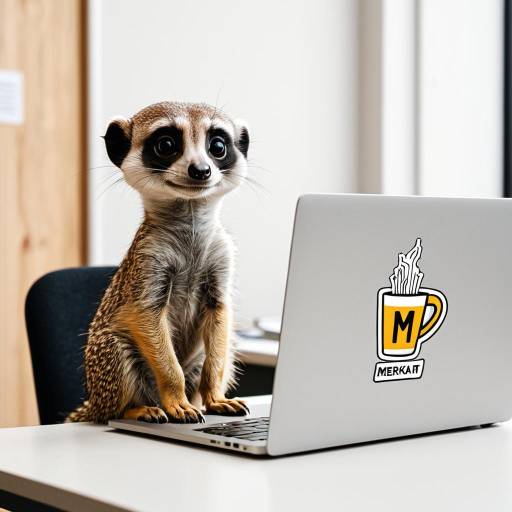 Confident Meerkat at Laptop