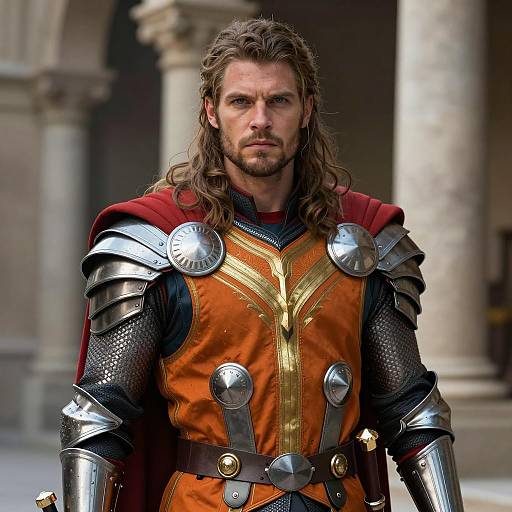Photorealistic Thor as Medieval Knight